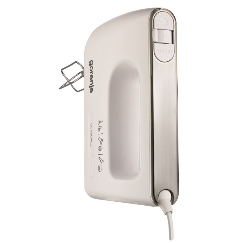Gorenje hand mixer 550W, nozzles-4 beaters + blender, turbo mode, white (M550CSDC)