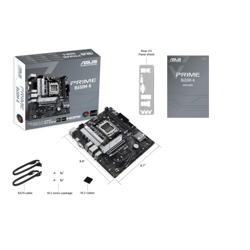 ASUS PRIME B650M-K sAM5 B650 2xDDR5 M.2 HDMI D-Sub mATX (90MB1F60-M0EAY0)