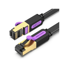 Патч-корд 1м, FTP cat 7 RJ-45 black Vention (ICABF)