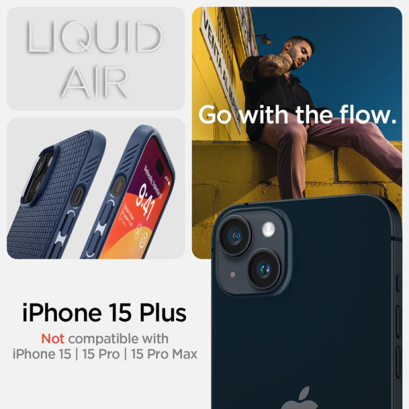 Spigen Apple iPhone 15 Plus Liquid Air, Navy Blue