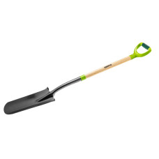 Verto Bayonet shovel, for seedlings, narrow, metal reinforcement, wood handle with two-component plastic handle (15G014)