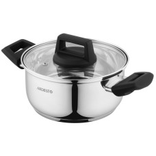 ARDESTO Casserole Gemini, glass lid, 2.0 l, stainless steel (AR3520G)