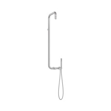 Deante Shower system Silia with mixer tap, shower - shower head, hand shower, handle - on a slide bar, brushed steel (NQS_F4XM)
