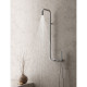 Deante Shower system Silia with mixer tap, shower - shower head, hand shower, handle - on a slide bar, brushed steel (NQS_F4XM)