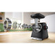 Bosch Мясорубка Bosch, 2100Вт, 3.5кг/мин, 2 решетки, насадка для колбас, кеббе, соковыжималка, пластик, черный (MFWS650B)