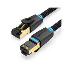 Патч-корд 1м, S/FTP cat 8 RJ-45 COPPER black Vention (IKGBF)