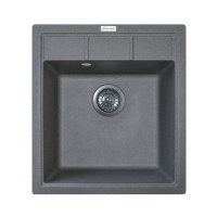 Adamant Мийка кухонна Brick, штучний камінь, квадрат, без крила, 460x515x200мм, чаша - 1, врізна, сірий (4824296101204)