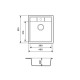 Adamant Kitchen sink Brick, artificial stone, square, no drainboard, 460x515x200mm, bowl - 1, over-mounted, grey (4824296101204)