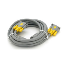 Кабель мультимедийный VGA M to VGA M 3.0m 1080P grey-yellow Merlion (YT-VGA(M)/(M)3+6GR-3m)