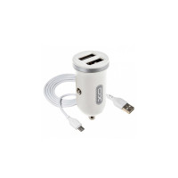 Зарядное устройство XO 2xUSB 2.1A + cable USB to Micro 5P white (TZ08-M-WH)