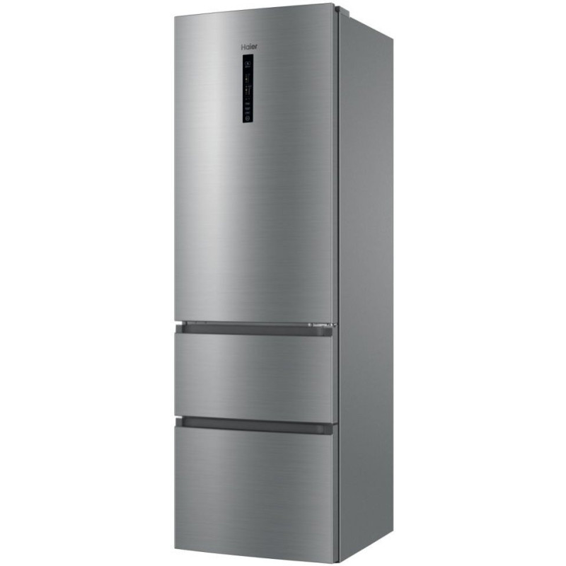 Haier Ref multi-door, 190.5x59.5х65.7, ref-233L, freez.-114L, 3doors, А++, NF, inv., display, fresh zone, silver (HTR3619ENMN)