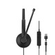 Epos Гарнітура комп'ютерна стерео On-Ear IMPACT 100 UC, USB C + A, односпрямований, 2м, Чорний (1001420)