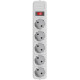 Сетевой фильтр питания Maxxter SPM5-G-15G grey, 4.5 м кабель, 5 розеток (SPM5-G-15G)