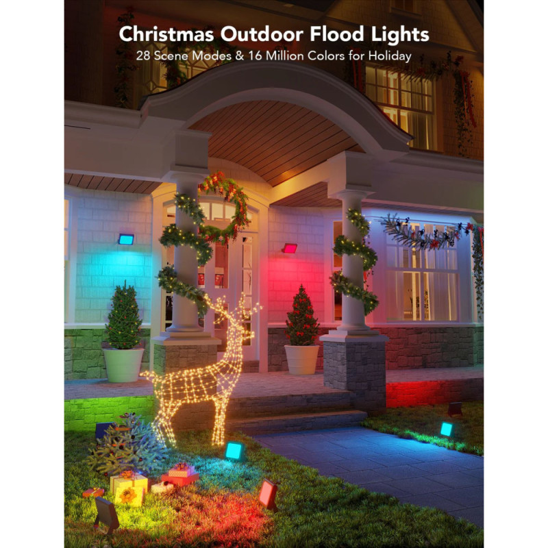 Govee Набір настінних світильників H7060 RGBICWW LED Smart Flood Lights Чорний (H7060311)