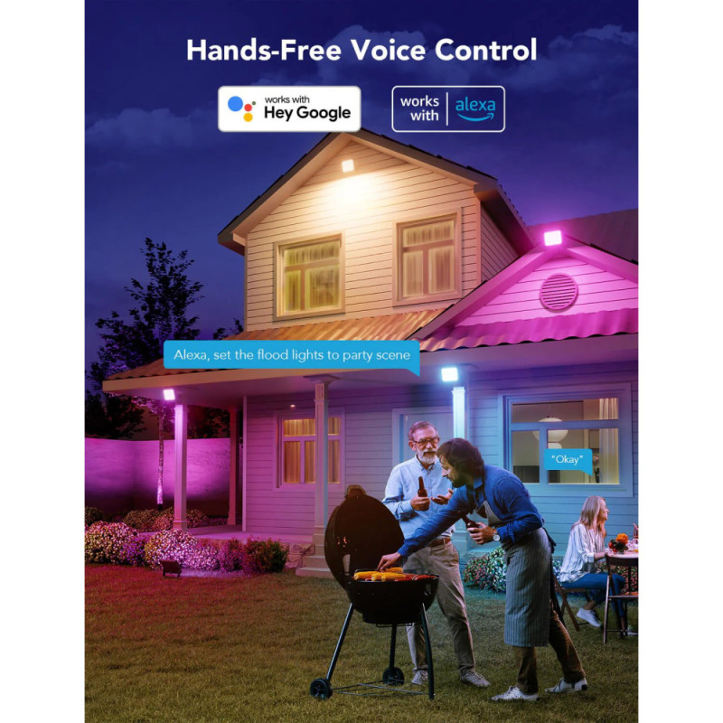 Govee Набір настінних світильників H7060 RGBICWW LED Smart Flood Lights Чорний (H7060311)