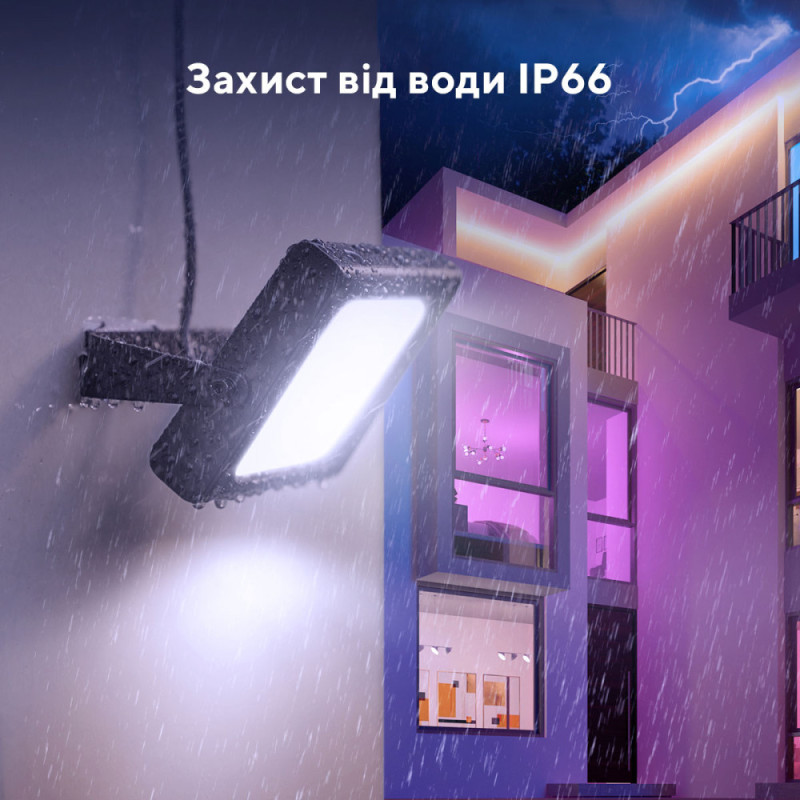 Govee Набір настінних світильників H7060 RGBICWW LED Smart Flood Lights Чорний (H7060311)