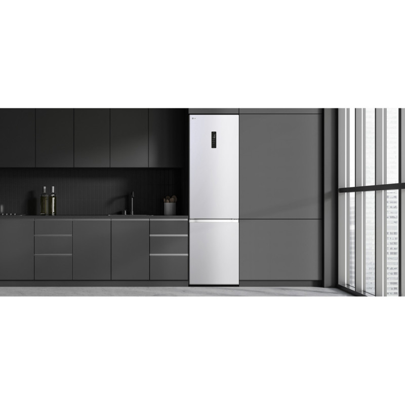 LG Refrigerator with bottom freezer, ref-277l, freez.-107l, 2doors, A++, inv., fresh zone, white (GW-B509FVFW)