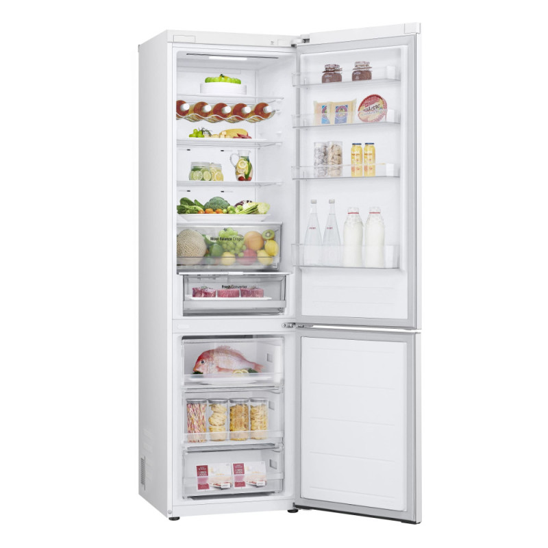 LG Refrigerator with bottom freezer, ref-277l, freez.-107l, 2doors, A++, inv., fresh zone, white (GW-B509FVFW)
