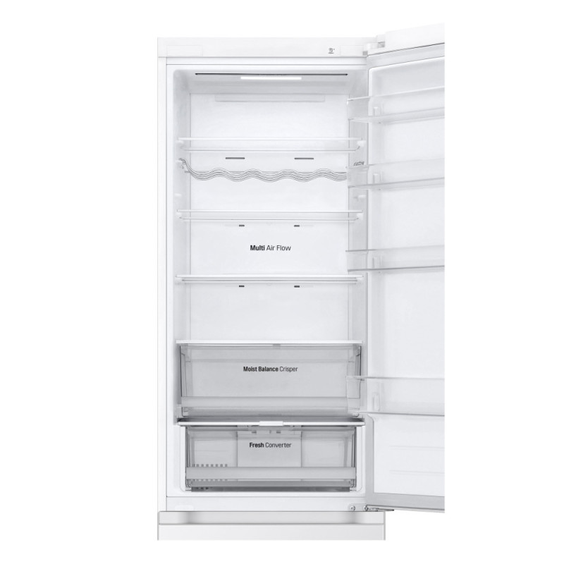 LG Refrigerator with bottom freezer, ref-277l, freez.-107l, 2doors, A++, inv., fresh zone, white (GW-B509FVFW)