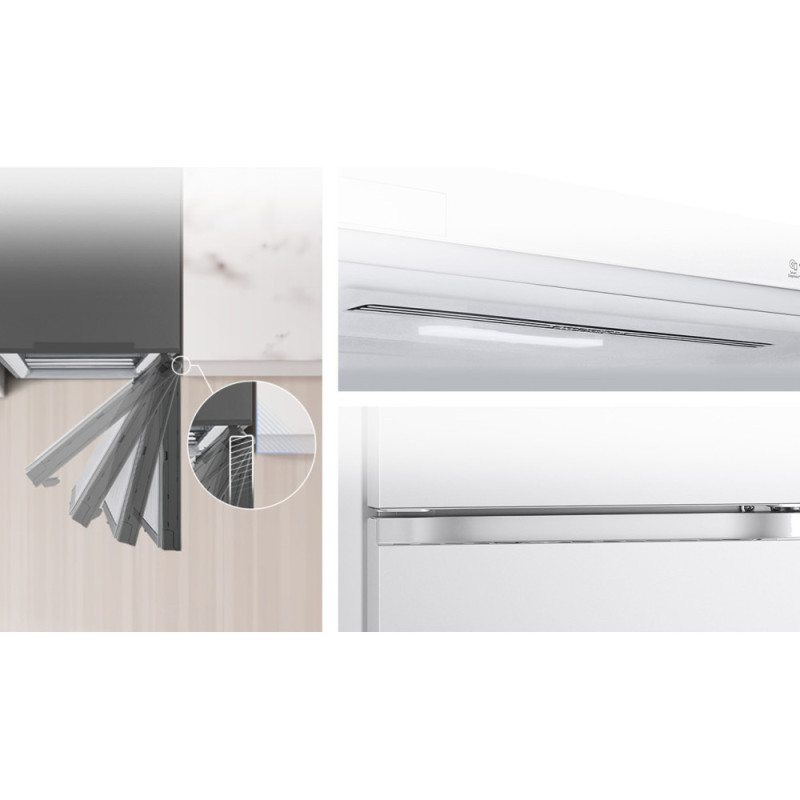 LG Refrigerator with bottom freezer, ref-277l, freez.-107l, 2doors, A++, inv., fresh zone, white (GW-B509FVFW)