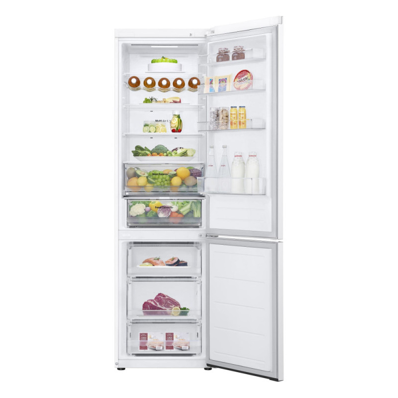 LG Refrigerator with bottom freezer, ref-277l, freez.-107l, 2doors, A++, inv., fresh zone, white (GW-B509FVFW)