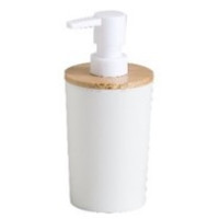 ARDESTO Soap dispenser Minimalism 380ml, polypropylene, bamboo, white (ARHB3104WB)