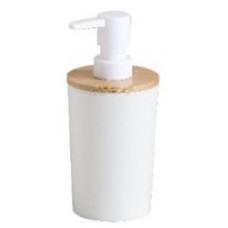 ARDESTO Soap dispenser Minimalism 380ml, polypropylene, bamboo, white (ARHB3104WB)