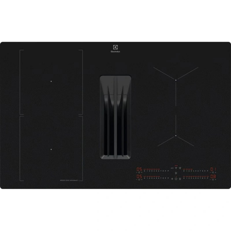 Electrolux Варильна повверхня Electrolux індукційна, 80см, розширена зона, вбудована витяжка, чорний матовий (ECC83443CZ)