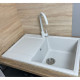 Adamant Kitchen set Horizon, artificial stone, rectang., with drainboard, 780х495х230mm, bowl - 1, over-mounted, Old stone + mixer and dispenser (182496901510)