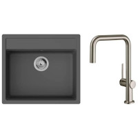 Hansgrohe Набір для кухні, гранітна мийка S520-F510 + зміш. Talis M54, чорний графіт-сталь (43359800)