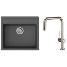 Hansgrohe Kitchen set, granite sink S520-F510 + tap Talis M54, black graphite-steel (43359800)