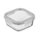 ARDESTO Food storage container Gemini 0.5l, borosilicate glass, plastic, square, transparent (AR1250BSQ)