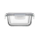 ARDESTO Food storage container Gemini 0.5l, borosilicate glass, plastic, square, transparent (AR1250BSQ)