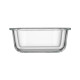 ARDESTO Food storage container Gemini 0.5l, borosilicate glass, plastic, square, transparent (AR1250BSQ)