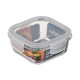 ARDESTO Food storage container Gemini 0.5l, borosilicate glass, plastic, square, transparent (AR1250BSQ)