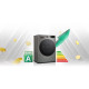 LG WM front load, 9kg, 1200, A, 48cm, display, steam, invertor, silver (F2Y7FS5P)