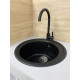 Adamant Kitchen sink Sun, artificial stone, round, no drainboard, 510x200mm, bowl - 1, over-mounted, black (2006270043356)