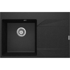Deante Kitchen sink Evora, granite, rectangular, with wing, 760x500x195mm, bowl - 1, inset, graphite (ZQJ_211P)