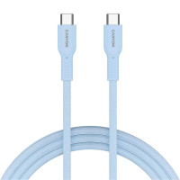 Дата кабель USB-C to USB-C 1.0m OnWire 60CL C-C 60W COLOR Braided 1m Light Blue Canyon (CND-CCAP60AB10LBL)