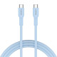Дата кабель USB-C to USB-C 1.0m OnWire 60CL C-C 60W COLOR Braided 1m Light Blue Canyon (CND-CCAP60AB10LBL)