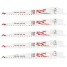 Milwaukee Полотно пиляльне для шабельної пилки Milwaukee FANG TIP THIN KERF по дереву, крок зуба 5ммх150мм, 5шт (48475035)