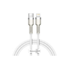 Дата кабель USB-C to Lightning 1.0m Cafule Metal PD 20W white Baseus (CATLJK-A02)