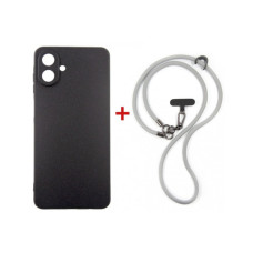 Чохол до мобільного телефона Dengos Case + Cross-body Strap Samsung Galaxy A07 Black+Grey (DG-KM-CCRB-15)