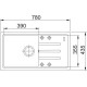 Franke Kitchen sink Malta, fragranite, rectang., with drainboard, 780х435х200mm, bowl - 1, over-mounted, swivel, BSG 611-78, matt black (114.0691.534)