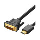 Кабель мультимедийный HDMI M to DVI M 1.0m HD106 black Ugreen (30116)