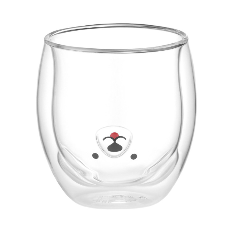 ARDESTO Double wall mug set Animals, 300ml, 2pcs, borosilicate glass, transparent (AR2630BWA)