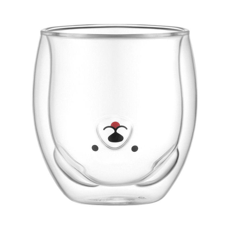 ARDESTO Double wall mug set Animals, 300ml, 2pcs, borosilicate glass, transparent (AR2630BWA)