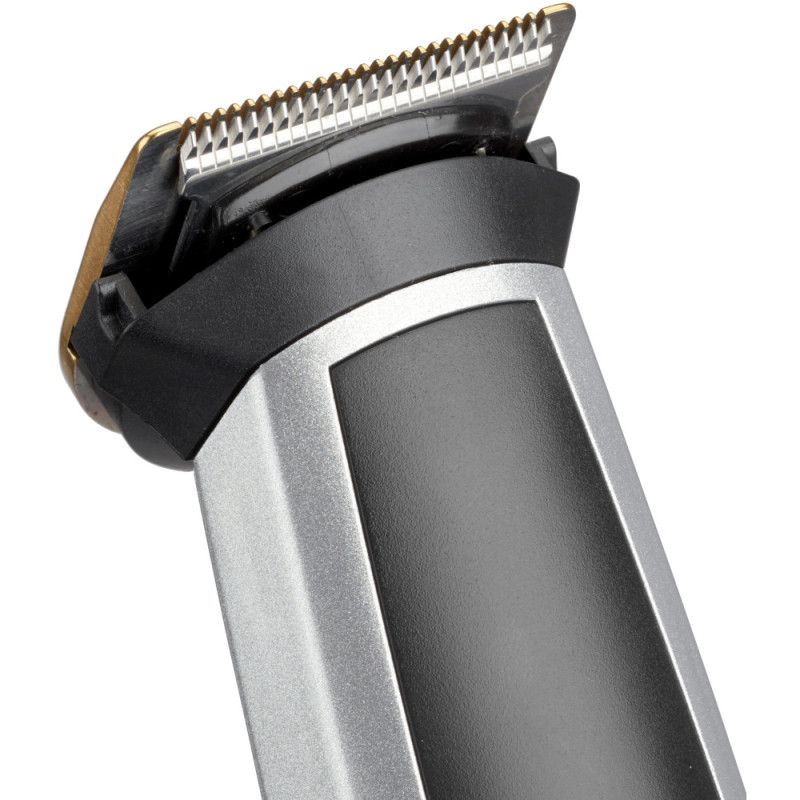 BaByliss Haircut kit for beard, mustache, head, nose and body, battery, vibration motor, nozzles-8, steel, case, grey (MT726E)