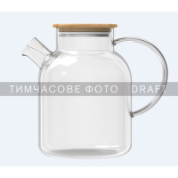 ARDESTO Teapot Gemini 1500ml, borosilicate glass, bamboo, transparent (AR3015GBM)