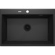 Deante Eridan kitchen sink, granite, rectangular, without wing, 700x520x210mm, bowl - 1, inset, metallic graphite (ZQE_G103)